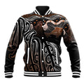 Aotearoa Maori - Australia Indigenous Baseball Jacket Koiri Whakairo Mix Aboriginal Art - Aussie Hoodie