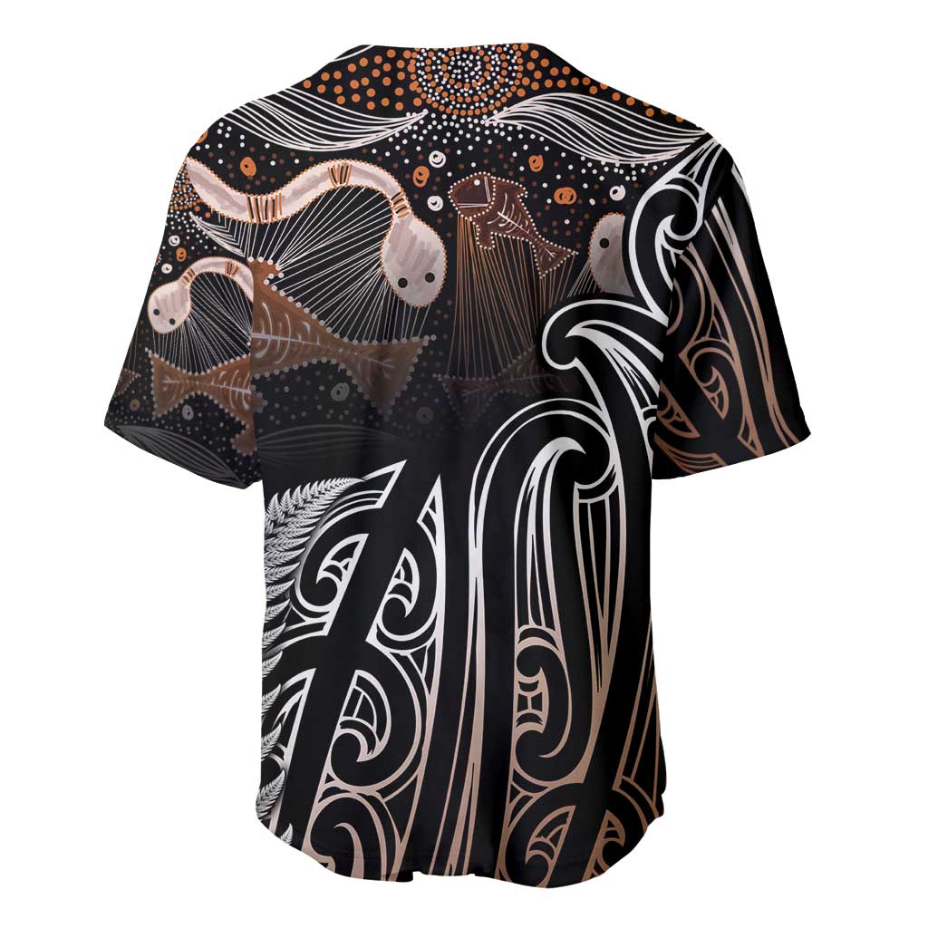 Aotearoa Maori - Australia Indigenous Baseball Jersey Koiri Whakairo Mix Aboriginal Art - Aussie Hoodie