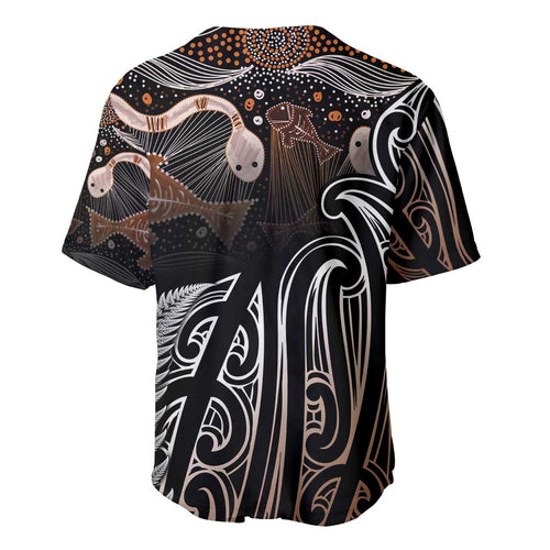 Aotearoa Maori - Australia Indigenous Baseball Jersey Koiri Whakairo Mix Aboriginal Art - Aussie Hoodie