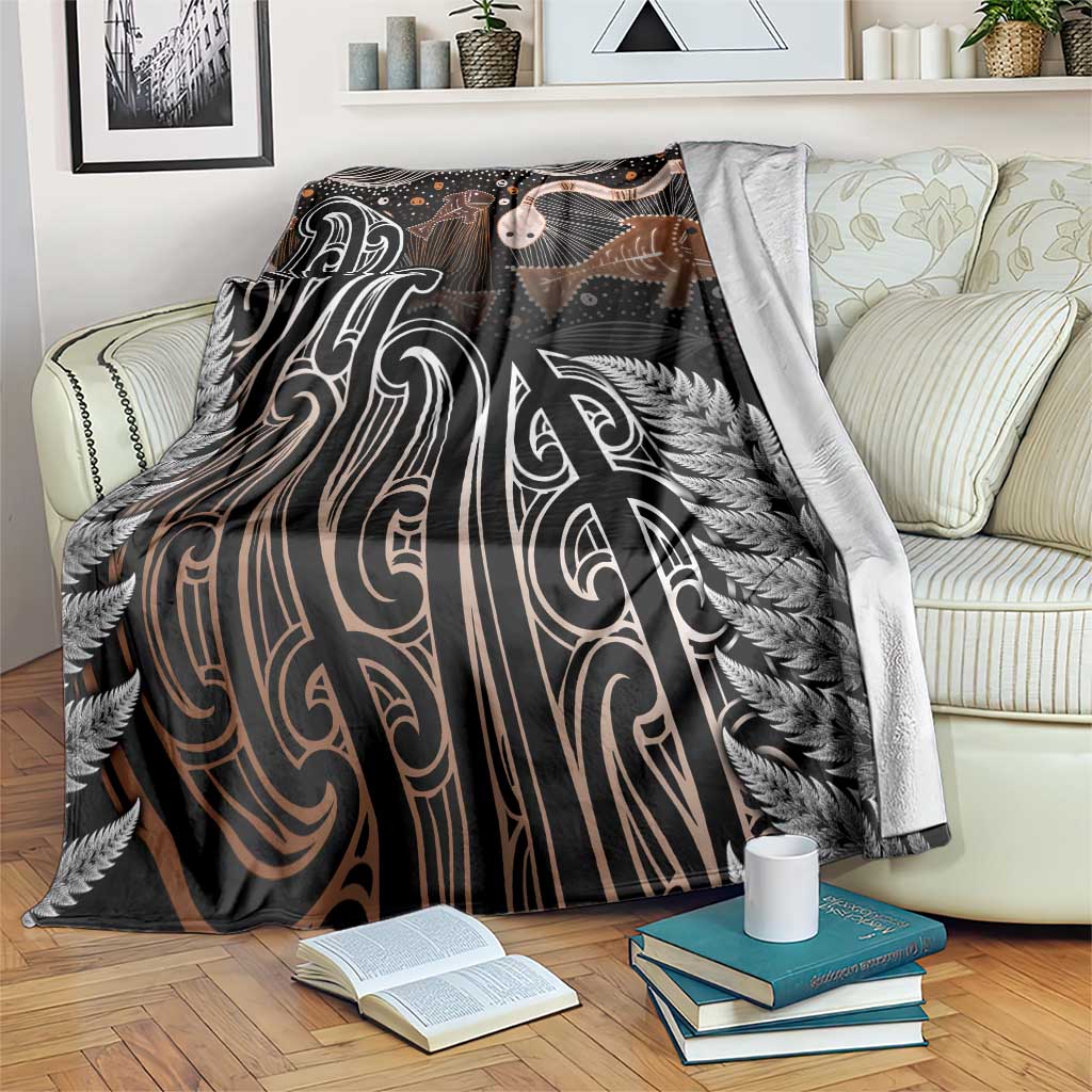 Aotearoa Maori - Australia Indigenous Blanket Koiri Whakairo Mix Aboriginal Art - Aussie Hoodie
