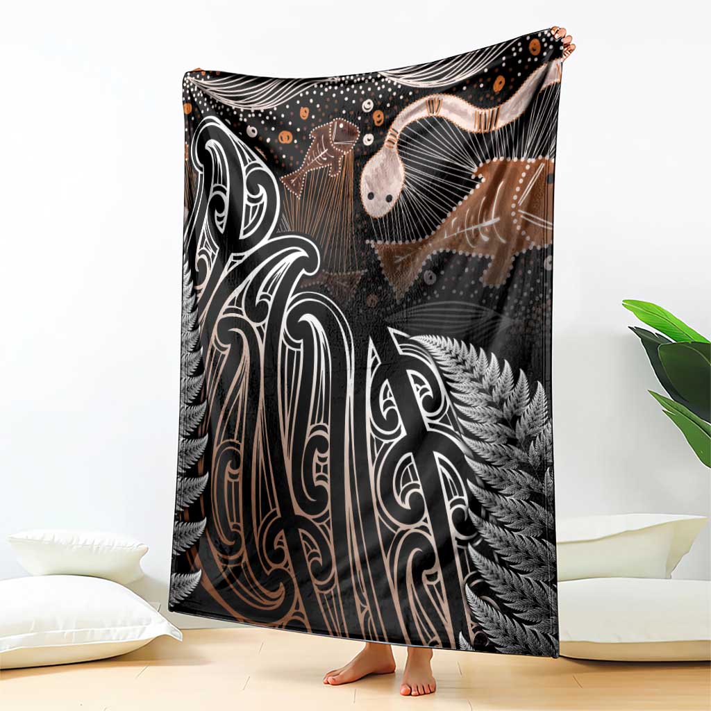 Aotearoa Maori - Australia Indigenous Blanket Koiri Whakairo Mix Aboriginal Art - Aussie Hoodie