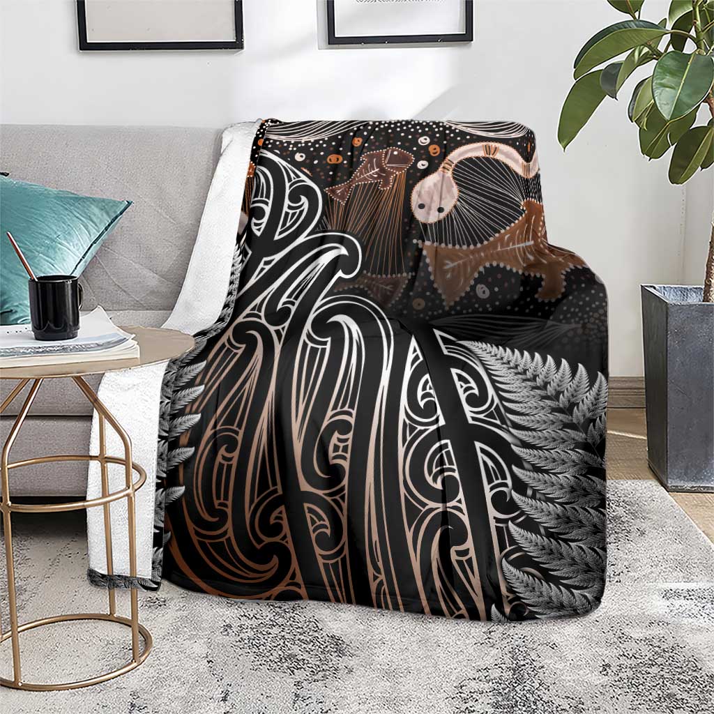 Aotearoa Maori - Australia Indigenous Blanket Koiri Whakairo Mix Aboriginal Art - Aussie Hoodie