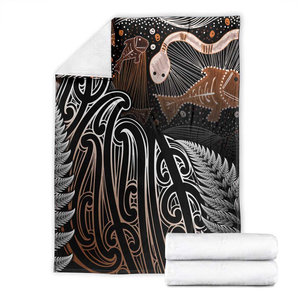Aotearoa Maori - Australia Indigenous Blanket Koiri Whakairo Mix Aboriginal Art - Aussie Hoodie