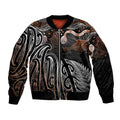 Aotearoa Maori - Australia Indigenous Bomber Jacket Koiri Whakairo Mix Aboriginal Art - Aussie Hoodie