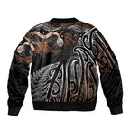 Aotearoa Maori - Australia Indigenous Bomber Jacket Koiri Whakairo Mix Aboriginal Art - Aussie Hoodie