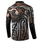 Aotearoa Maori - Australia Indigenous Button Sweatshirt Koiri Whakairo Mix Aboriginal Art - Aussie Hoodie