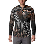 Aotearoa Maori - Australia Indigenous Button Sweatshirt Koiri Whakairo Mix Aboriginal Art - Aussie Hoodie