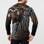 Aotearoa Maori - Australia Indigenous Button Sweatshirt Koiri Whakairo Mix Aboriginal Art - Aussie Hoodie
