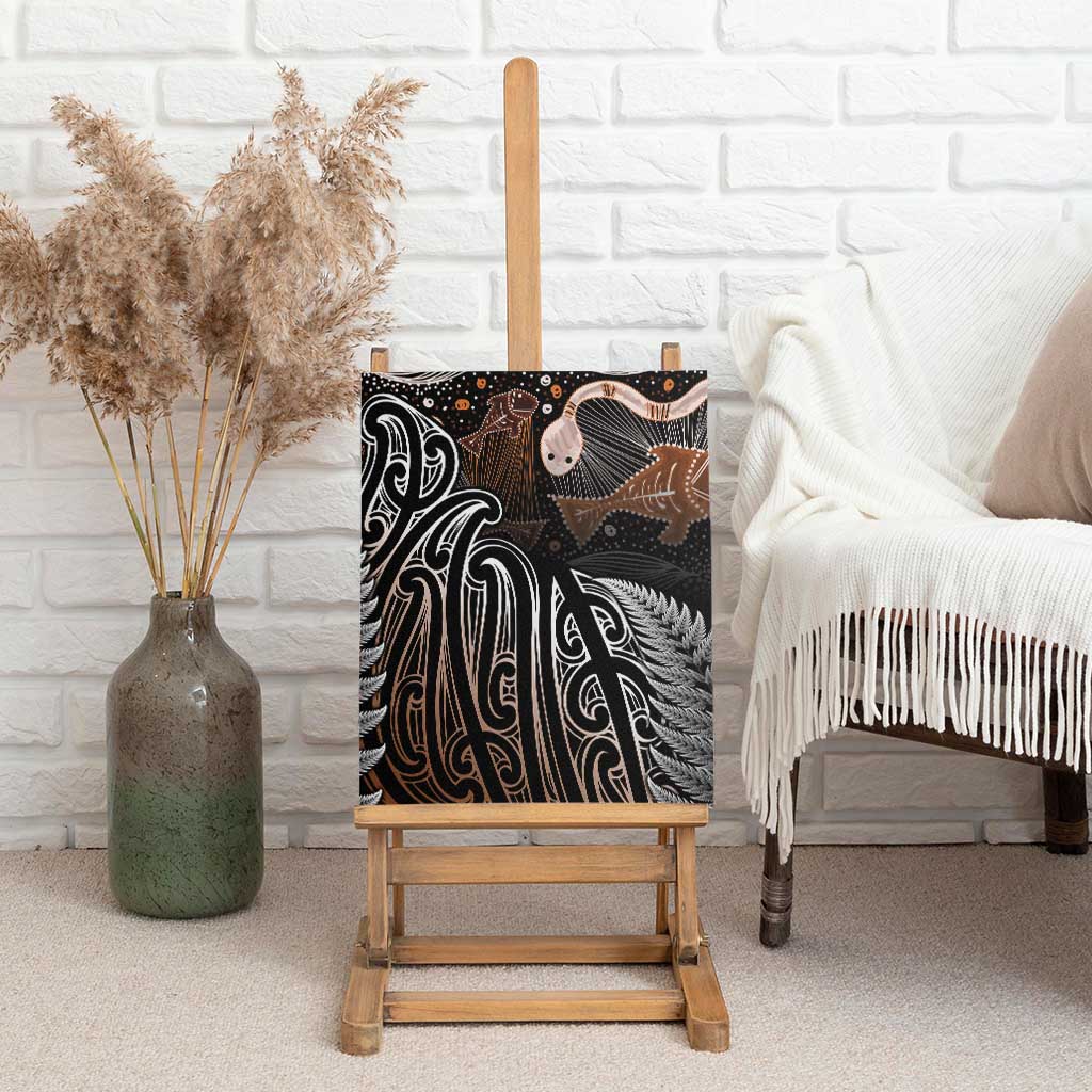 Aotearoa Maori - Australia Indigenous Canvas Wall Art Koiri Whakairo Mix Aboriginal Art - Aussie Hoodie