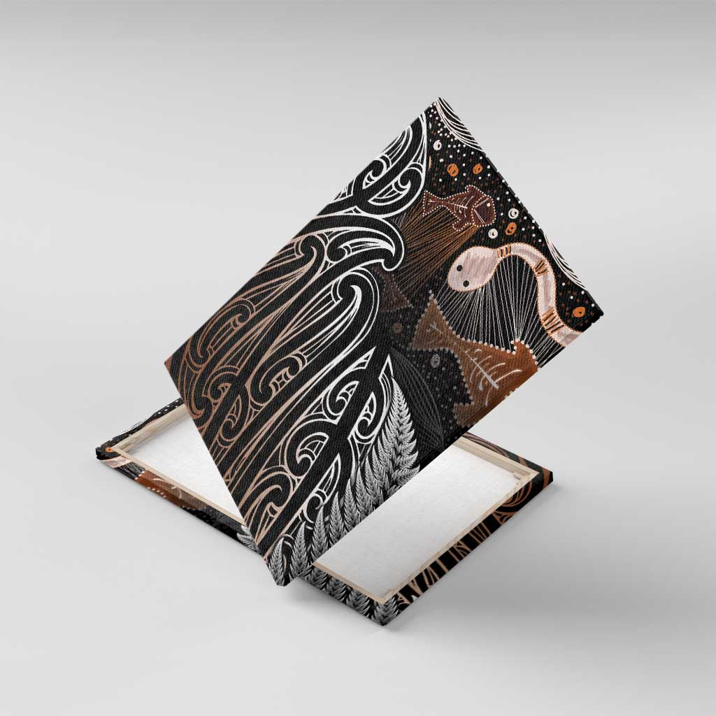 Aotearoa Maori - Australia Indigenous Canvas Wall Art Koiri Whakairo Mix Aboriginal Art - Aussie Hoodie