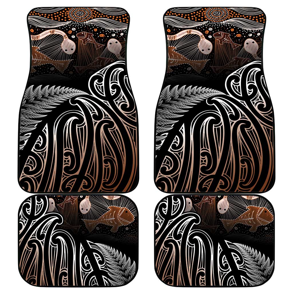 Aotearoa Maori - Australia Indigenous Car Mats Koiri Whakairo Mix Aboriginal Art - Aussie Hoodie
