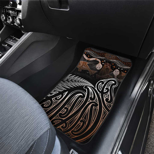 Aotearoa Maori - Australia Indigenous Car Mats Koiri Whakairo Mix Aboriginal Art - Aussie Hoodie