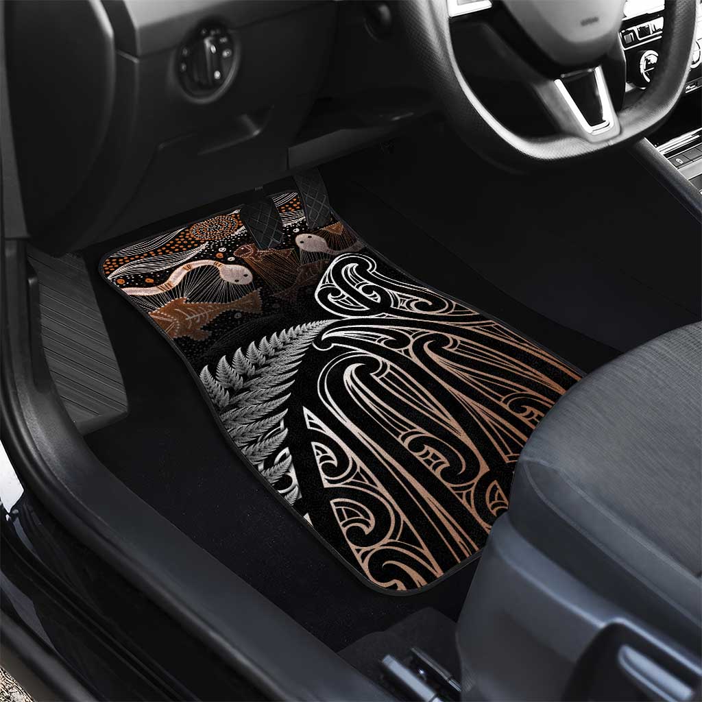 Aotearoa Maori - Australia Indigenous Car Mats Koiri Whakairo Mix Aboriginal Art - Aussie Hoodie