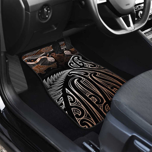 Aotearoa Maori - Australia Indigenous Car Mats Koiri Whakairo Mix Aboriginal Art - Aussie Hoodie