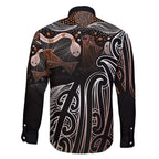 Aotearoa Maori - Australia Indigenous Family Matching Long Sleeve Bodycon Dress and Hawaiian Shirt Koiri Whakairo Mix Aboriginal Art - Aussie Hoodie