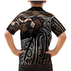 Aotearoa Maori - Australia Indigenous Family Matching Mermaid Dress and Hawaiian Shirt Koiri Whakairo Mix Aboriginal Art - Aussie Hoodie