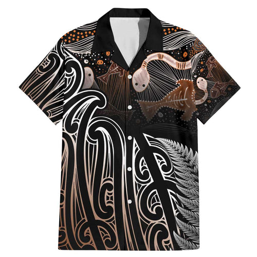 Aotearoa Maori - Australia Indigenous Family Matching Mermaid Dress and Hawaiian Shirt Koiri Whakairo Mix Aboriginal Art - Aussie Hoodie