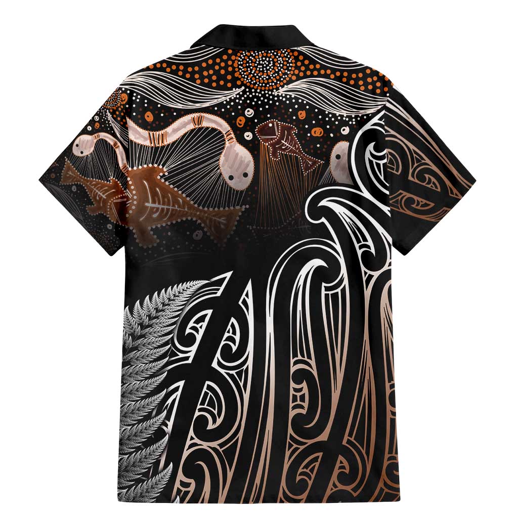 Aotearoa Maori - Australia Indigenous Family Matching Mermaid Dress and Hawaiian Shirt Koiri Whakairo Mix Aboriginal Art - Aussie Hoodie