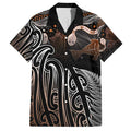 Aotearoa Maori - Australia Indigenous Family Matching Short Sleeve Bodycon Dress and Hawaiian Shirt Koiri Whakairo Mix Aboriginal Art - Aussie Hoodie