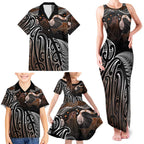 Aotearoa Maori - Australia Indigenous Family Matching Tank Maxi Dress and Hawaiian Shirt Koiri Whakairo Mix Aboriginal Art - Aussie Hoodie