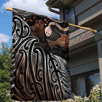 Aotearoa Maori - Australia Indigenous Garden Flag Koiri Whakairo Mix Aboriginal Art - Aussie Hoodie