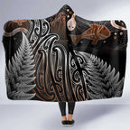 Aotearoa Maori - Australia Indigenous Hooded Blanket Koiri Whakairo Mix Aboriginal Art - Aussie Hoodie