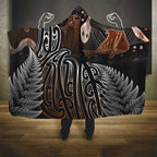 Aotearoa Maori - Australia Indigenous Hooded Blanket Koiri Whakairo Mix Aboriginal Art - Aussie Hoodie