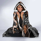 Aotearoa Maori - Australia Indigenous Hooded Blanket Koiri Whakairo Mix Aboriginal Art - Aussie Hoodie