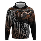 Aotearoa Maori - Australia Indigenous Hoodie Koiri Whakairo Mix Aboriginal Art - Aussie Hoodie