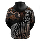 Aotearoa Maori - Australia Indigenous Hoodie Koiri Whakairo Mix Aboriginal Art - Aussie Hoodie