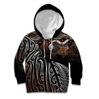 Aotearoa Maori - Australia Indigenous Kid Hoodie Koiri Whakairo Mix Aboriginal Art - Aussie Hoodie