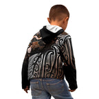 Aotearoa Maori - Australia Indigenous Kid Hoodie Koiri Whakairo Mix Aboriginal Art - Aussie Hoodie