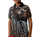 Aotearoa Maori - Australia Indigenous Kid Polo Shirt Koiri Whakairo Mix Aboriginal Art - Aussie Hoodie