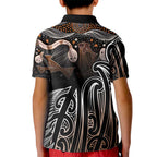 Aotearoa Maori - Australia Indigenous Kid Polo Shirt Koiri Whakairo Mix Aboriginal Art - Aussie Hoodie