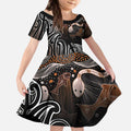 Aotearoa Maori - Australia Indigenous Kid Short Sleeve Dress Koiri Whakairo Mix Aboriginal Art - Aussie Hoodie