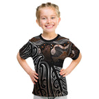 Aotearoa Maori - Australia Indigenous Kid T Shirt Koiri Whakairo Mix Aboriginal Art - Aussie Hoodie