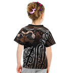 Aotearoa Maori - Australia Indigenous Kid T Shirt Koiri Whakairo Mix Aboriginal Art - Aussie Hoodie
