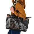 Aotearoa Maori - Australia Indigenous Leather Tote Bag Koiri Whakairo Mix Aboriginal Art - Aussie Hoodie
