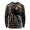 Aotearoa Maori - Australia Indigenous Long Sleeve Shirt Koiri Whakairo Mix Aboriginal Art - Aussie Hoodie