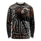 Aotearoa Maori - Australia Indigenous Long Sleeve Shirt Koiri Whakairo Mix Aboriginal Art - Aussie Hoodie