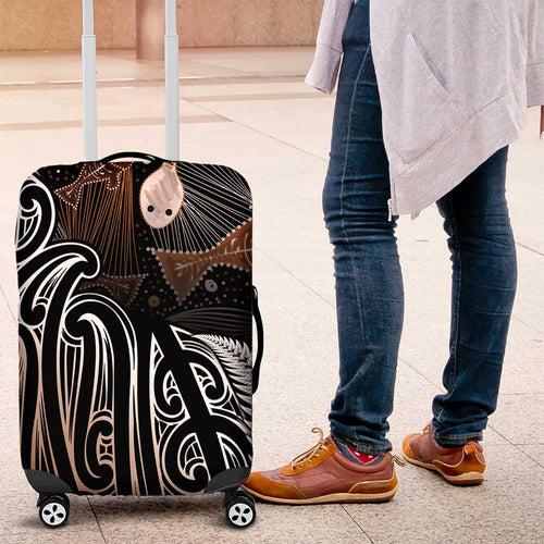 Aotearoa Maori - Australia Indigenous Luggage Cover Koiri Whakairo Mix Aboriginal Art - Aussie Hoodie