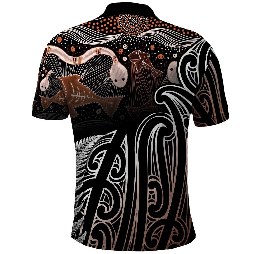 Aotearoa Maori - Australia Indigenous Polo Shirt Koiri Whakairo Mix Aboriginal Art - Aussie Hoodie