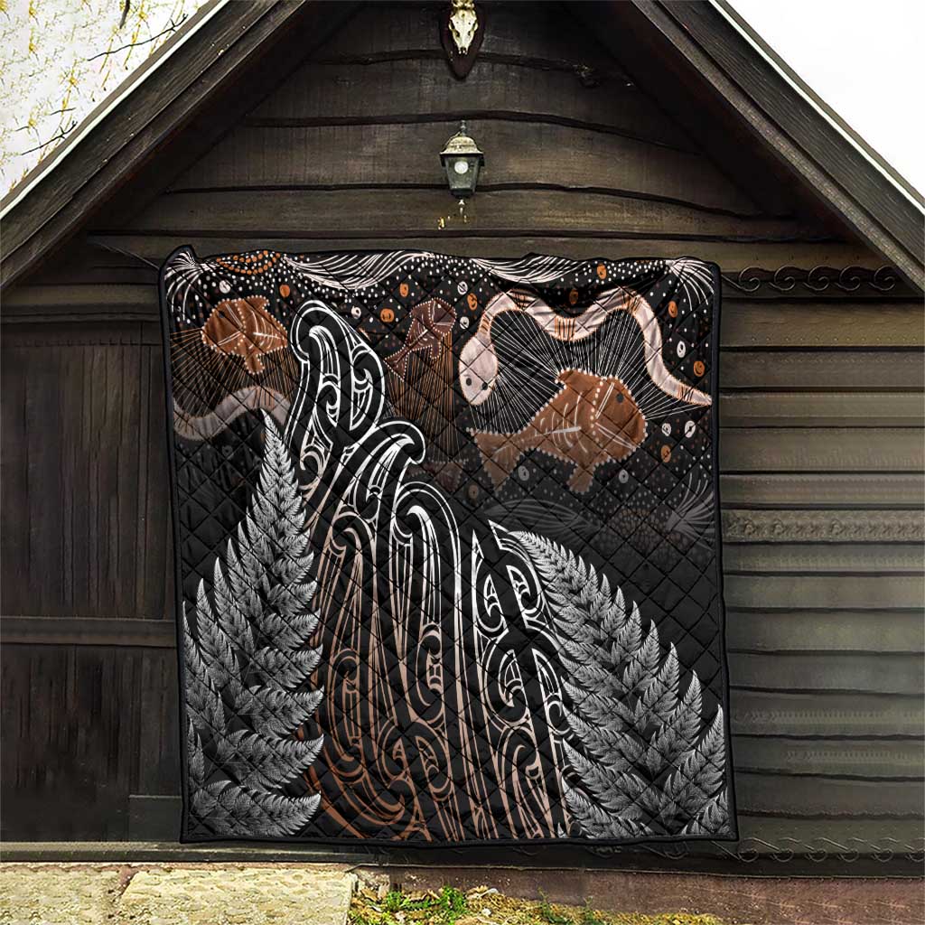 Aotearoa Maori - Australia Indigenous Quilt Koiri Whakairo Mix Aboriginal Art - Aussie Hoodie
