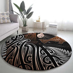 Aotearoa Maori - Australia Indigenous Round Carpet Koiri Whakairo Mix Aboriginal Art - Aussie Hoodie