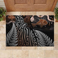 Aotearoa Maori - Australia Indigenous Rubber Doormat Koiri Whakairo Mix Aboriginal Art - Aussie Hoodie