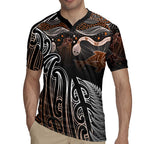 Aotearoa Maori - Australia Indigenous Rugby Jersey Koiri Whakairo Mix Aboriginal Art - Aussie Hoodie