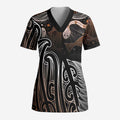 Aotearoa Maori - Australia Indigenous Scrub Top Koiri Whakairo Mix Aboriginal Art - Aussie Hoodie