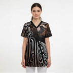 Aotearoa Maori - Australia Indigenous Scrub Top Koiri Whakairo Mix Aboriginal Art - Aussie Hoodie