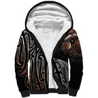 Aotearoa Maori - Australia Indigenous Sherpa Hoodie Koiri Whakairo Mix Aboriginal Art - Aussie Hoodie