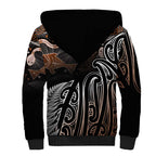 Aotearoa Maori - Australia Indigenous Sherpa Hoodie Koiri Whakairo Mix Aboriginal Art - Aussie Hoodie